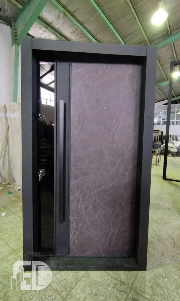درب ضد سرقت سنگ مصنوعی با شیشه (مدرن) کد 1072