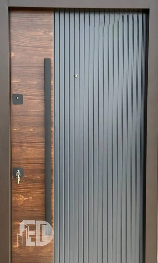 درب ضد سرقت طوسی + روکش طبیعی کد RT3010