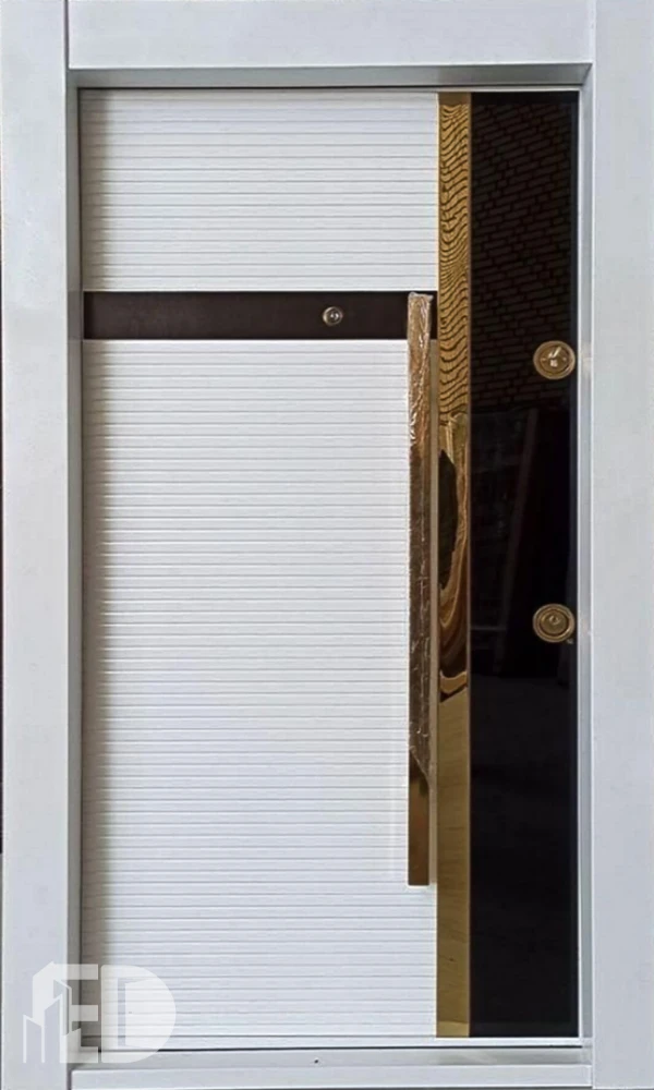 درب ضد سرقت سفید مدل آرسا با شیشه (مدرن) کد TM8013