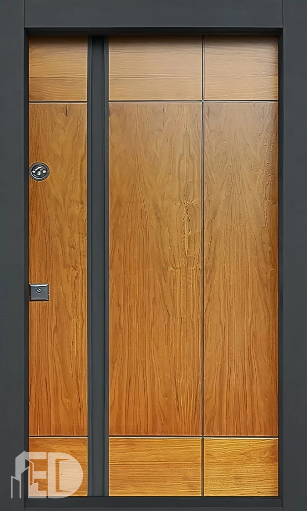 درب ضد سرقت نیلا روکش طبیعی گردو کد L6010